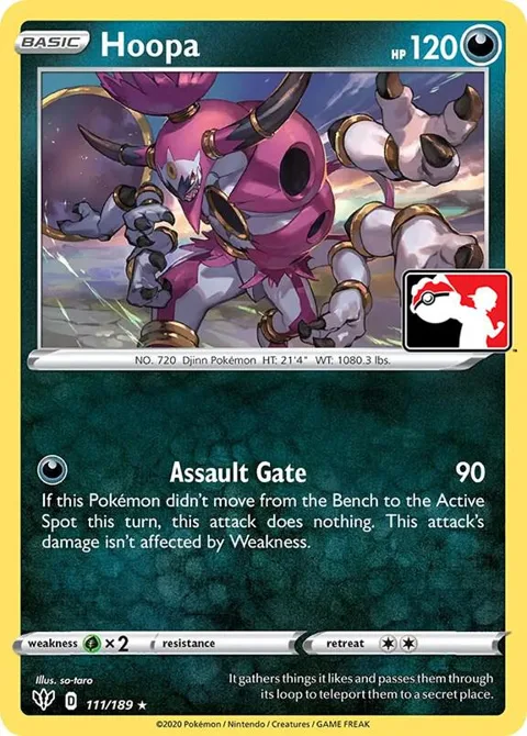 Hoopa #111/189 Pokémon card from Prize Pack Series Cards