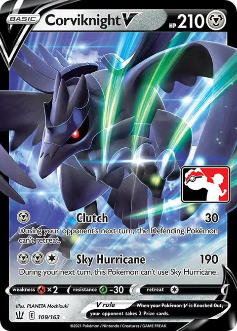 Corviknight V #109/163 Holofoil Pokémon card from Prize Pack Series Cards