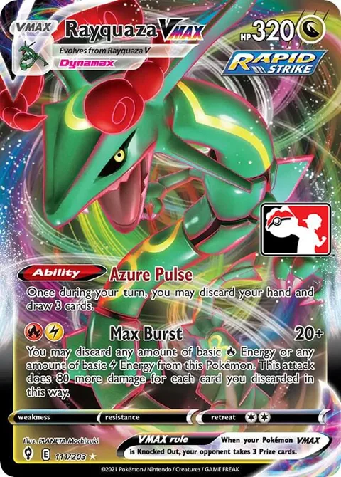 Rayquaza VMAX #111/203 Holofoil Pokémon card from Prize Pack Series Cards