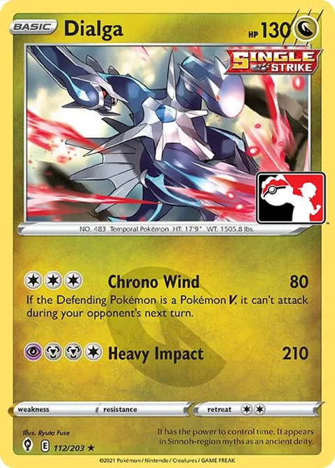 Dialga #112/203 Pokémon card from Prize Pack Series Cards