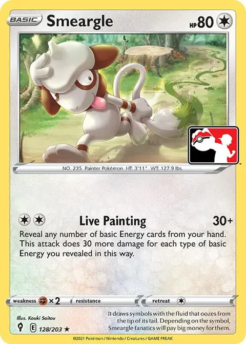 Smeargle #128/203 Pokémon card from Prize Pack Series Cards
