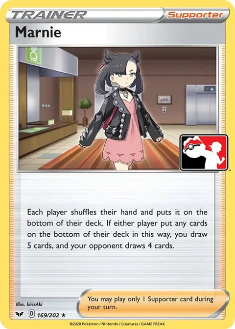 Marnie #169/202 Holofoil Pokémon card from Prize Pack Series Cards