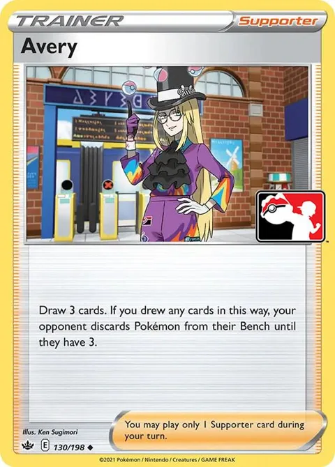 Avery #130/198 Pokémon card from Prize Pack Series Cards