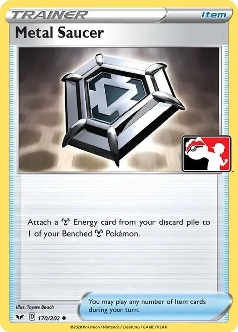 Metal Saucer #170/202 Holofoil Pokémon card from Prize Pack Series Cards