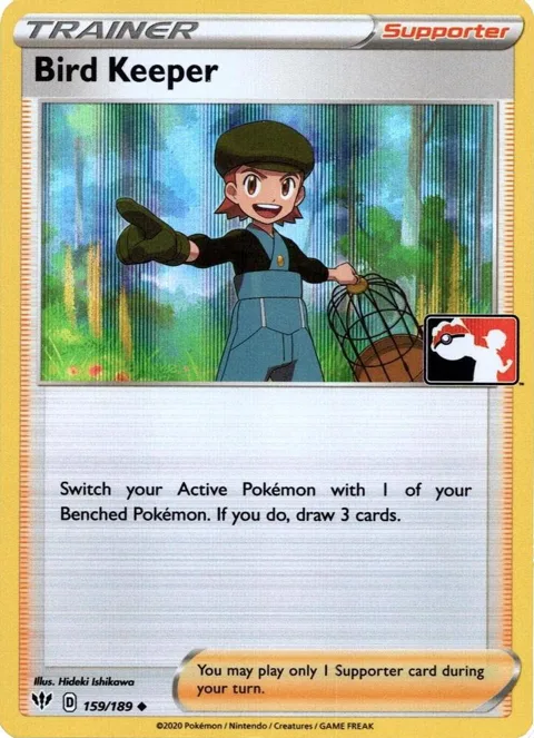 Bird Keeper #159/189 Holofoil Pokémon card from Prize Pack Series Cards