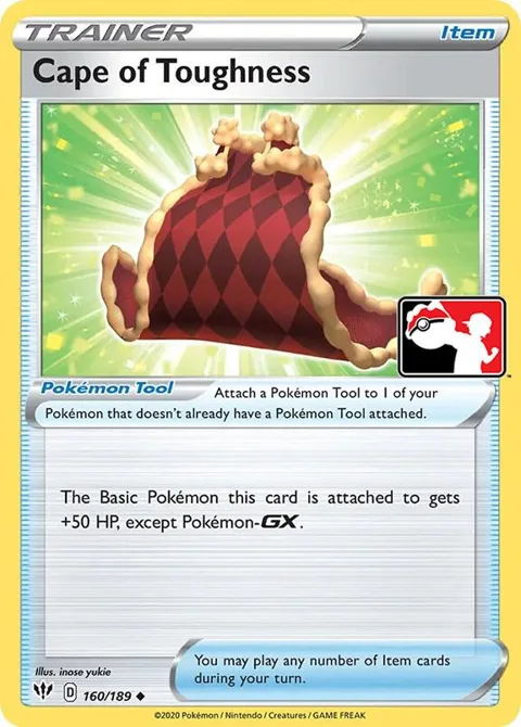 Cape of Toughness #160/189 Pokémon card from Prize Pack Series Cards