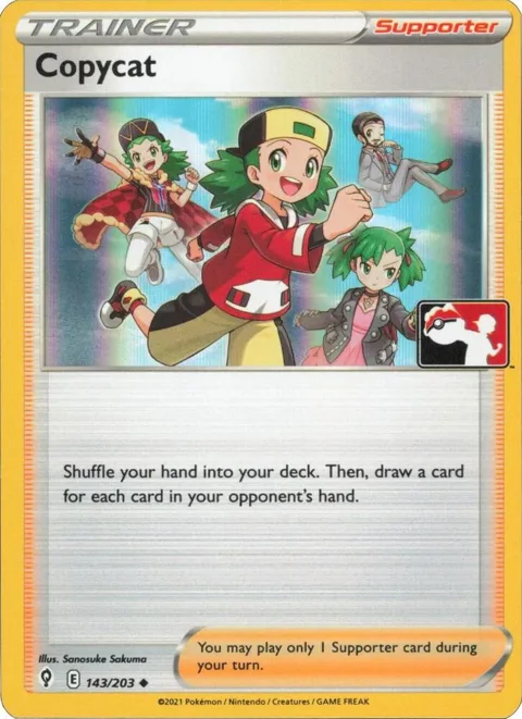 Copycat #143/203 Holofoil Pokémon card from Prize Pack Series Cards