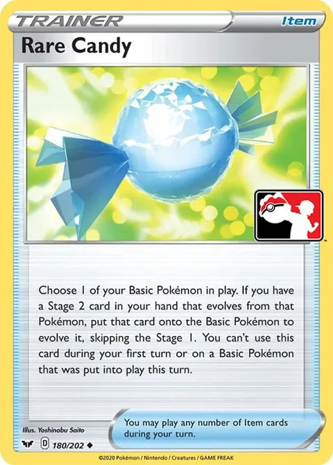 Rare Candy #180/202 Holofoil Pokémon card from Prize Pack Series Cards