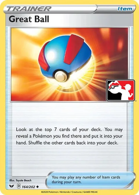 Great Ball #164/202 Pokémon card from Prize Pack Series Cards