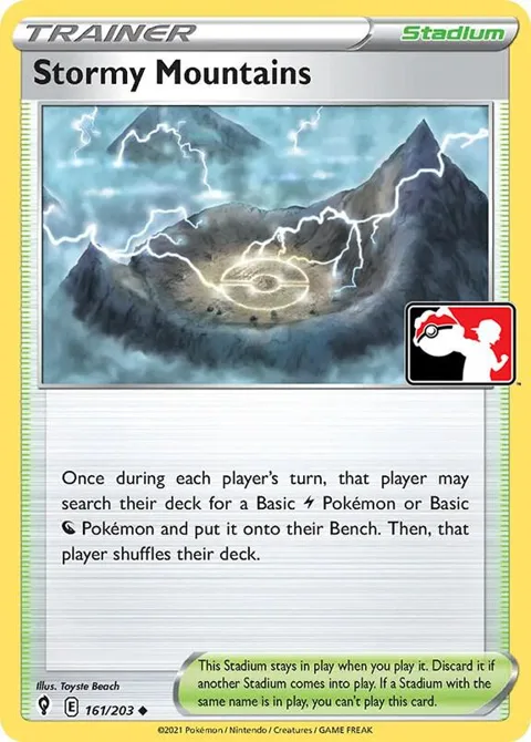 Stormy Mountains #161/203 Holofoil Pokémon card from Prize Pack Series Cards