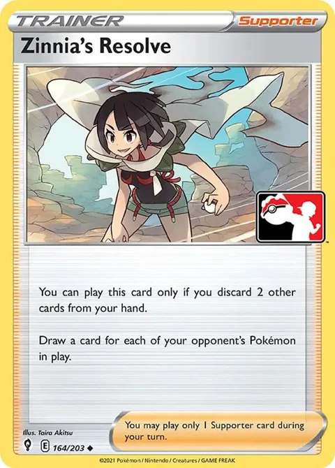 Zinnia's Resolve #164/203 Pokémon card from Prize Pack Series Cards