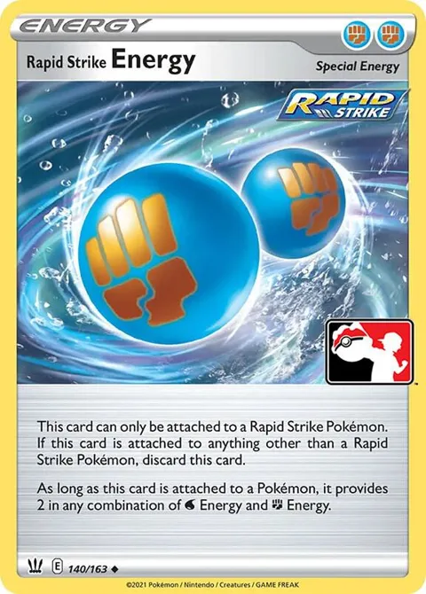 Rapid Strike Energy #140/163 Holofoil Pokémon card from Prize Pack Series Cards