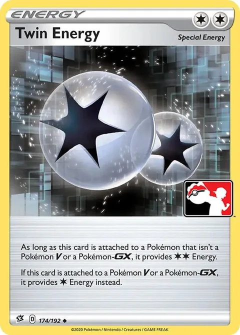 Twin Energy #174/192 Holofoil Pokémon card from Prize Pack Series Cards