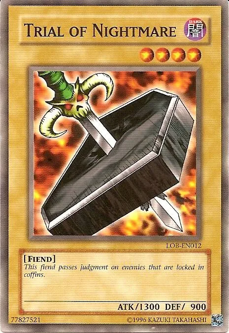 Trial of Nightmare LOB-EN012 Yu-Gi-Oh card from Legend of Blue Eyes White Dragon (Worldwide English)
