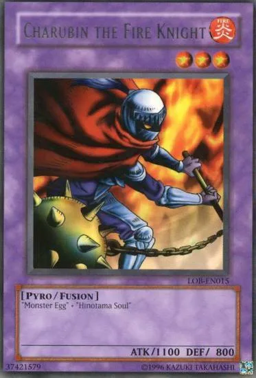 Charubin the Fire Knight LOB-EN015 LOB-EN Unlimited Rare Yu-Gi-Oh card from Legend of Blue Eyes White Dragon (Worldwide English)
