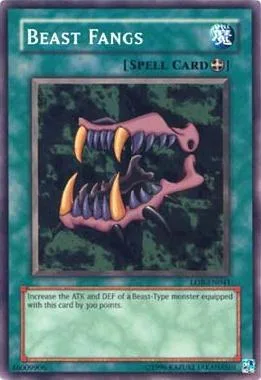 Beast Fangs LOB-EN041 Yu-Gi-Oh card from Legend of Blue Eyes White Dragon (Worldwide English)