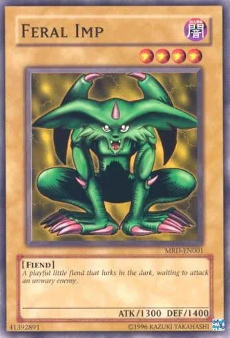 Feral Imp MRD-EN001 MRD-EN Unlimited Common Yu-Gi-Oh card from Metal Raiders (Worldwide English)