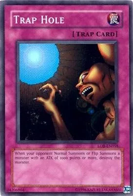 Trap Hole LOB-EN058 LOB-EN Unlimited Super Rare Yu-Gi-Oh card from Legend of Blue Eyes White Dragon (Worldwide English)
