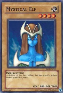 Mystical Elf LOB-EN062 LOB-EN Unlimited Super Rare Yu-Gi-Oh card from Legend of Blue Eyes White Dragon (Worldwide English)