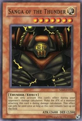 Sanga of the Thunder MRD-EN025 MRD-EN Unlimited Super Rare Yu-Gi-Oh card from Metal Raiders (Worldwide English)