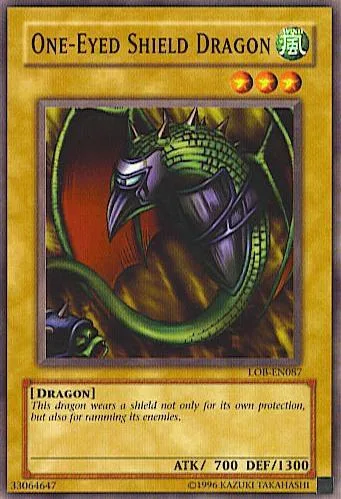 One-Eyed Shield Dragon LOB-EN087 LOB-EN Unlimited Common Yu-Gi-Oh card from Legend of Blue Eyes White Dragon (Worldwide English)