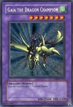 Gaia the Dragon Champion LOB-EN125 LOB-EN Unlimited Secret Rare Yu-Gi-Oh card from Legend of Blue Eyes White Dragon (Worldwide English)