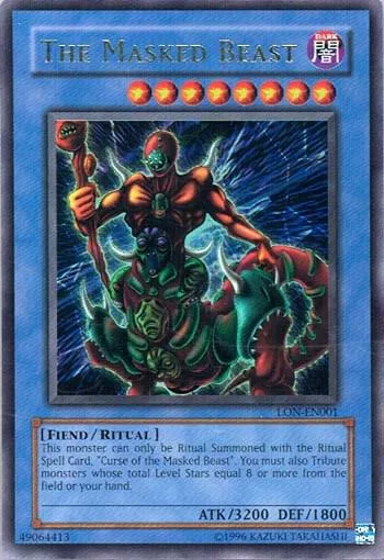 The Masked Beast LON-EN001 Yu-Gi-Oh card from Labyrinth of Nightmare (Worldwide English)