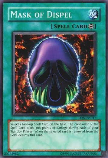 Mask of Dispel LON-EN017 Yu-Gi-Oh card from Labyrinth of Nightmare (Worldwide English)