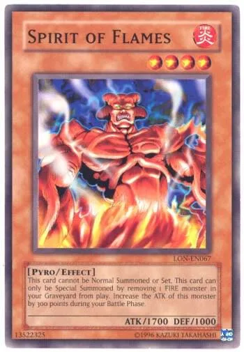 Spirit of Flames LON-EN067 Yu-Gi-Oh card from Labyrinth of Nightmare (Worldwide English)