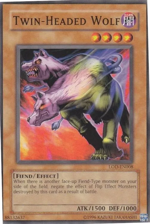 Twin-Headed Wolf LOD-EN008 Yu-Gi-Oh card from Legacy of Darkness (Worldwide English)