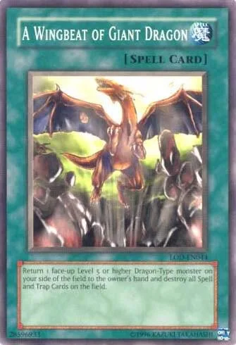 A Wingbeat of Giant Dragon LOD-EN044 Yu-Gi-Oh card from Legacy of Darkness (Worldwide English)