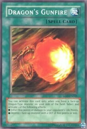 Dragon's Gunfire LOD-EN045 Yu-Gi-Oh card from Legacy of Darkness (Worldwide English)