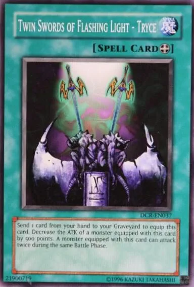 Twin Swords of Flashing Light - Tryce DCR-EN037 Yu-Gi-Oh card from Dark Crisis (Worldwide English)