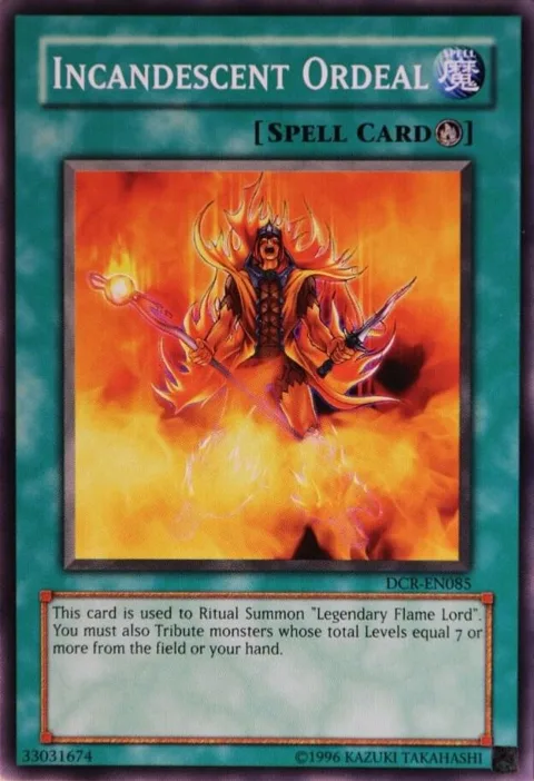 Incandescent Ordeal DCR-EN085 Yu-Gi-Oh card from Dark Crisis (Worldwide English)