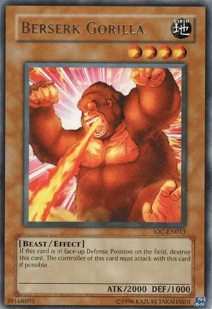 Berserk Gorilla IOC-EN013 IOC-EN Unlimited Rare Yu-Gi-Oh card from Invasion of Chaos (Worldwide English)