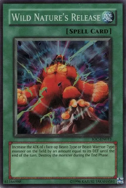 Wild Nature's Release IOC-EN033 IOC-EN Unlimited Super Rare Yu-Gi-Oh card from Invasion of Chaos (Worldwide English)