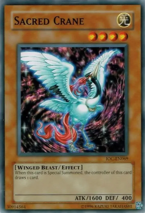 Sacred Crane IOC-EN069 Yu-Gi-Oh card from Invasion of Chaos (Worldwide English)