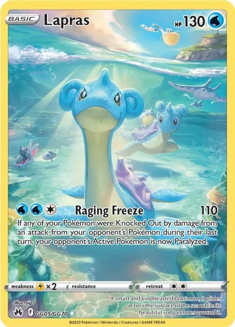 Lapras #GG05/GG70 Holofoil Pokémon card from Crown Zenith: Galarian Gallery
