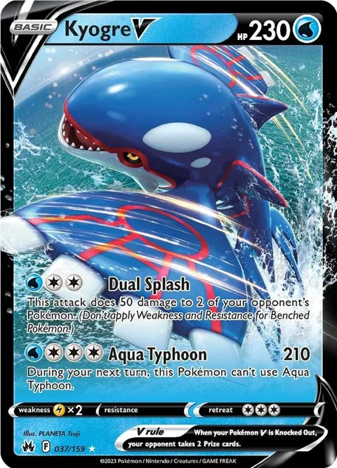Kyogre V #037/159 Holofoil Pokémon card from Crown Zenith