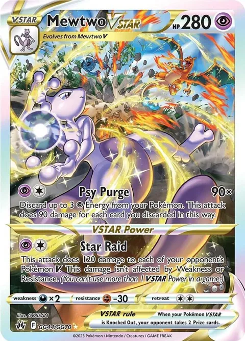 Mewtwo VSTAR #GG44/GG70 Holofoil Pokémon card from Crown Zenith: Galarian Gallery