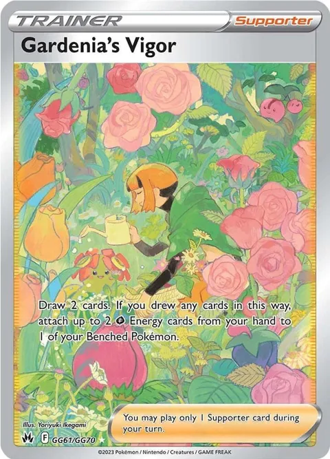 Gardenia's Vigor #GG61/GG70 Holofoil Pokémon card from Crown Zenith: Galarian Gallery
