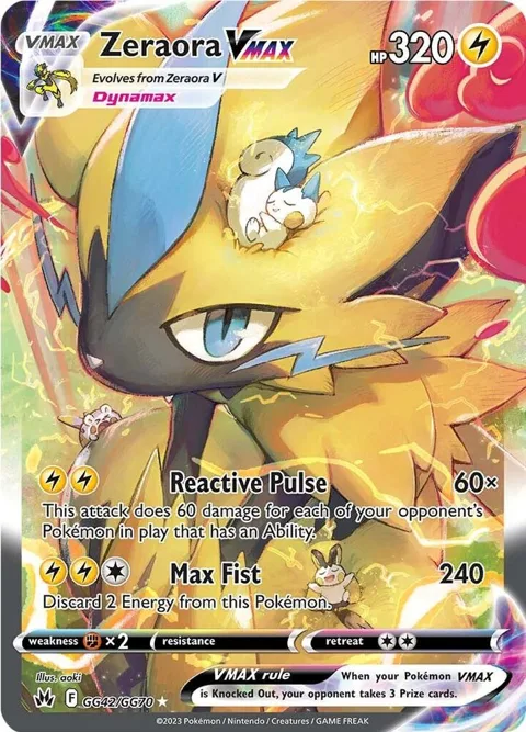 Zeraora VMAX #GG42/GG70 Holofoil Pokémon card from Crown Zenith: Galarian Gallery