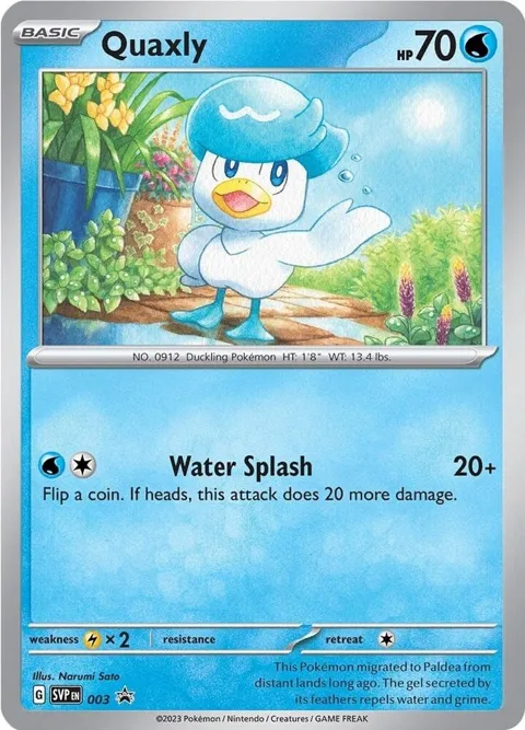 Quaxly #003 Holofoil Pokémon card from Scarlet & Violet Promo Cards