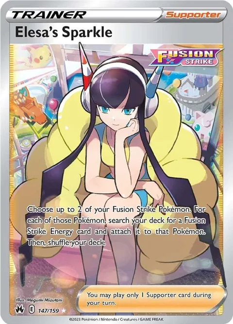 Elesa's Sparkle Full Art #147/159 Holofoil Pokémon card from Crown Zenith