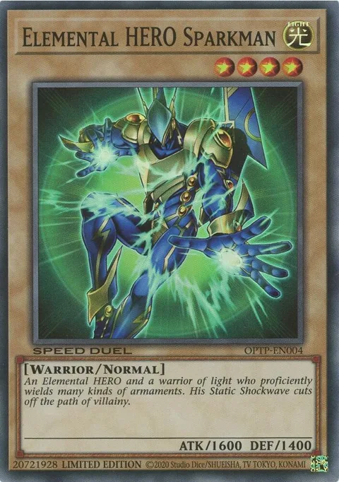 Elemental HERO Sparkman OPTP-EN004 Yu-Gi-Oh card from Miscellaneous Promotional Cards