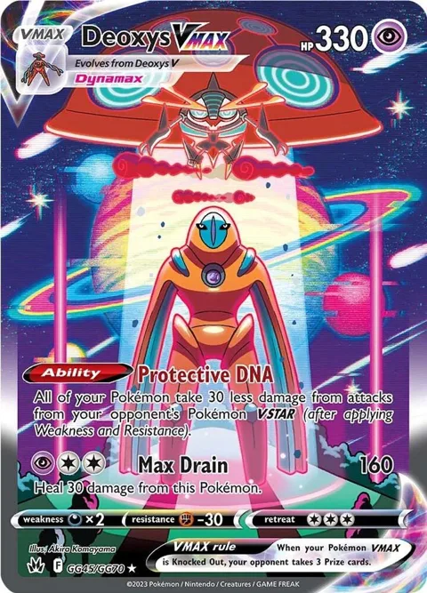 Deoxys VMAX #GG45/GG70 Holofoil Pokémon card from Crown Zenith: Galarian Gallery