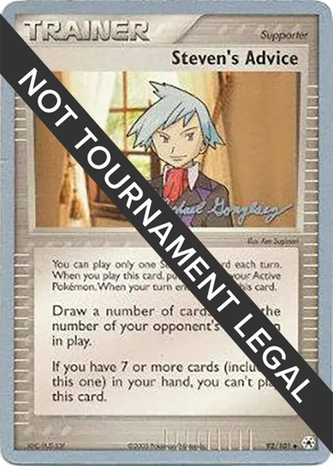 Steven's Advice - 2005 Michael Gonzalez #92/101 Pokémon card from World Championship Decks