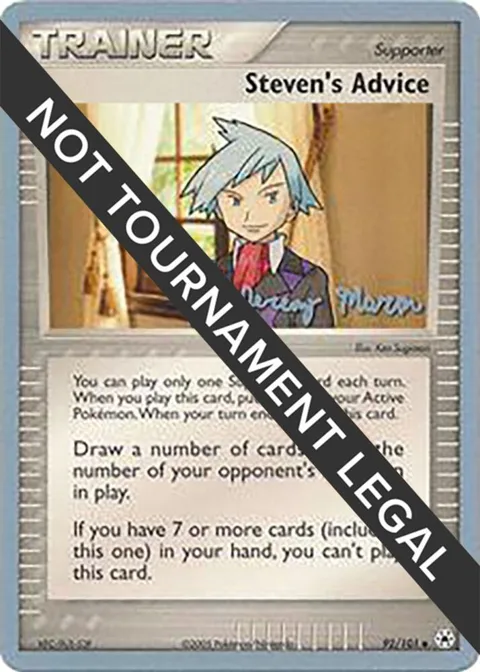 Steven's Advice - 2005 Jeremy Maron #92/101 Pokémon card from World Championship Decks