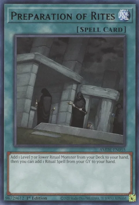 Preparation of Rites AMDE-EN055 Yu-Gi-Oh card from Amazing Defenders