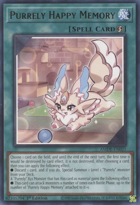Purrely Happy Memory AMDE-EN021 Yu-Gi-Oh card from Amazing Defenders